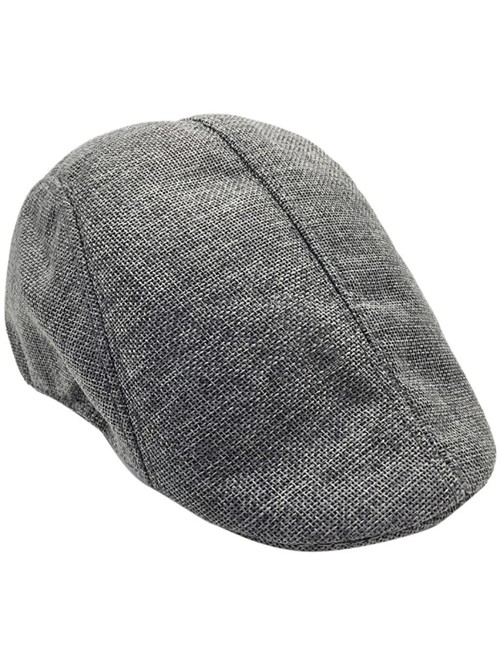 Newsboy Caps Men's Flat Cap Newsboy Ivy Irish Hats Casual Breathable Beret Summer Visor Hat Sunhat Cabbie Driving Hat - Gray ...