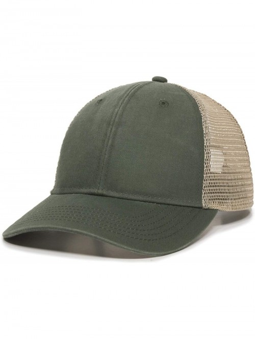 Baseball Caps Ladies Washed Cotton Structured Ponytail - Olive - C618XQ8784E $10.58