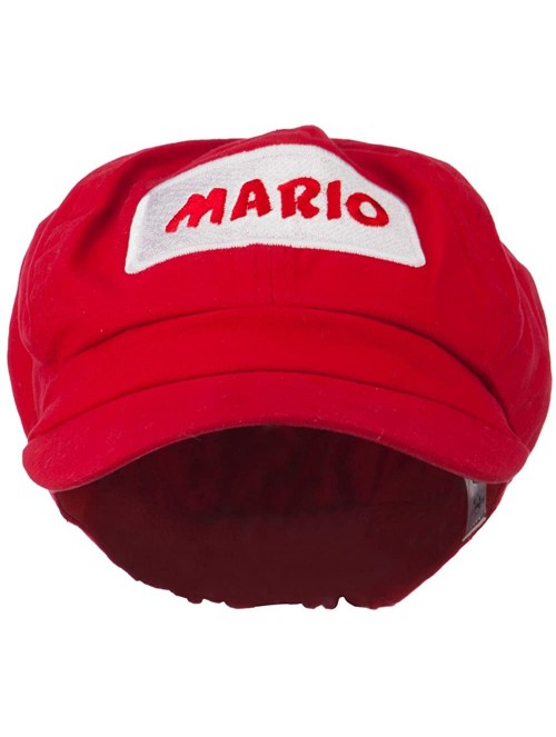 Newsboy Caps Big Size Rectangle Mario and Luigi Embroidered Cotton Newsboy Cap - Red - CR11ND5BYBP $28.20