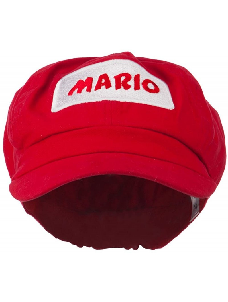 Newsboy Caps Big Size Rectangle Mario and Luigi Embroidered Cotton Newsboy Cap - Red - CR11ND5BYBP $28.20