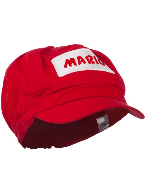 Newsboy Caps Big Size Rectangle Mario and Luigi Embroidered Cotton Newsboy Cap - Red - CR11ND5BYBP $28.20