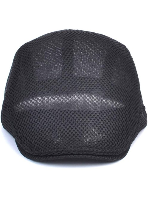 Newsboy Caps Men's Cotton Flat Hunting Hat Ivy Gatsby Newsboy Painter Cap - 2 Mesh Black - C218YYXYGUA $11.19