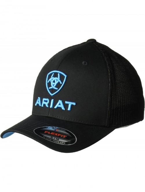 Baseball Caps Men's Black Blue Half Mesh Hat - Black - C011JJW0PRZ $37.50