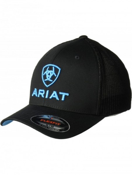 Baseball Caps Men's Black Blue Half Mesh Hat - Black - C011JJW0PRZ $37.50