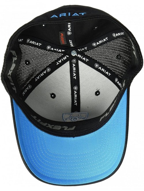 Baseball Caps Men's Black Blue Half Mesh Hat - Black - C011JJW0PRZ $37.50