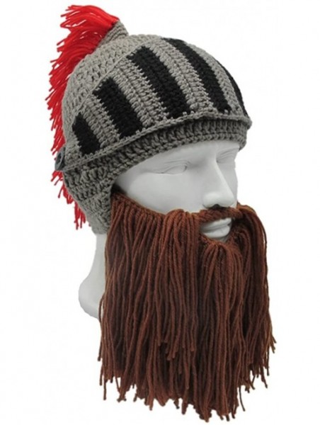 Skullies & Beanies Wig Beard Hats Handmade Knit Warm Winter Caps Ski Funny Mask Beanie for Men Women - Qs-red - C8186N58CET $...