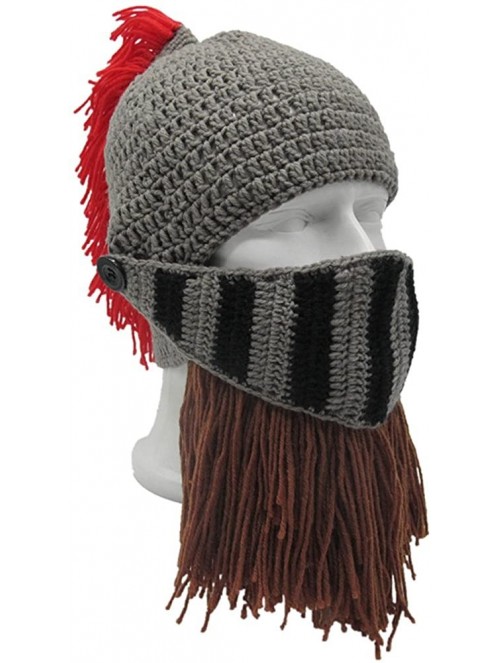 Skullies & Beanies Wig Beard Hats Handmade Knit Warm Winter Caps Ski Funny Mask Beanie for Men Women - Qs-red - C8186N58CET $...