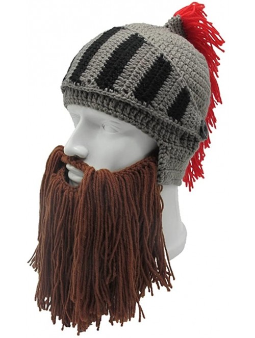 Skullies & Beanies Wig Beard Hats Handmade Knit Warm Winter Caps Ski Funny Mask Beanie for Men Women - Qs-red - C8186N58CET $...