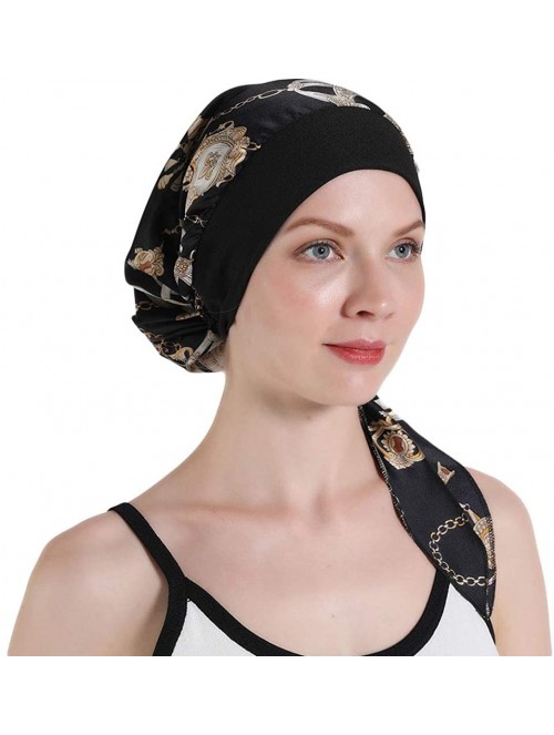 Skullies & Beanies Scarves Pre Tied Headwear Bandana Headwraps - Black - CZ18RK5CYQM $15.68