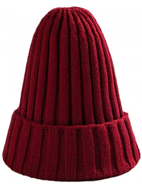 Skullies & Beanies Winter Knit Beanie Cap Ski Hat Casual Hats Warm Caps for Men Women - H - CA18ILA2G2L $9.12