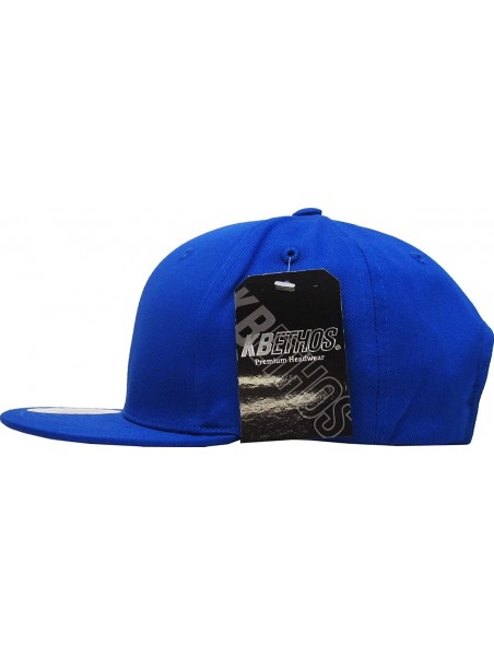 Baseball Caps Classic Snapback Hat Blank Cap - Cotton & Wool Blend Flat Visor - (3.1) Royal - C611KG9RENX $16.68