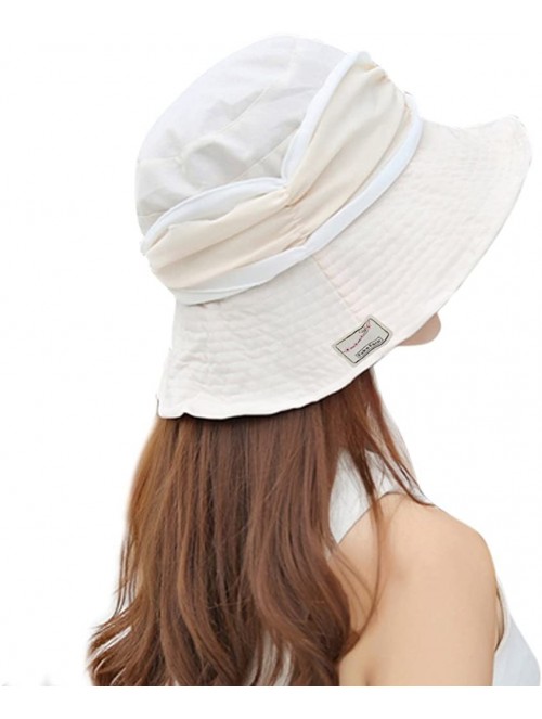 Sun Hats Women Wide Brim Bucket Boonie Sun Hat Cord Fishing Cap UPF50+ Mosquito Head Net - Beige - CB12I4JSWCX $18.38