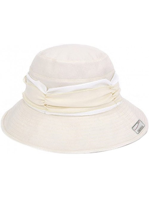 Sun Hats Women Wide Brim Bucket Boonie Sun Hat Cord Fishing Cap UPF50+ Mosquito Head Net - Beige - CB12I4JSWCX $18.38