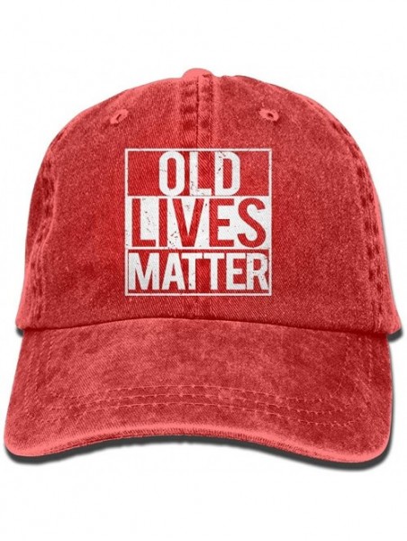 Baseball Caps Old Lives Matter Baseball Cap Dad Hat Adjustable Hat Low Profile Plain Cap - Red - C018IM5GLOM $13.73