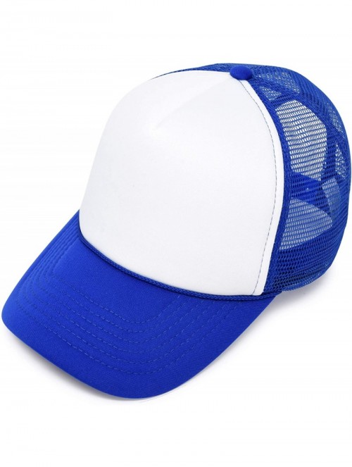 Baseball Caps Youth Mesh Trucker Cap - Adjustable Hat (S- M Sizes) - Royal Blue - CF119N21SEP $12.93