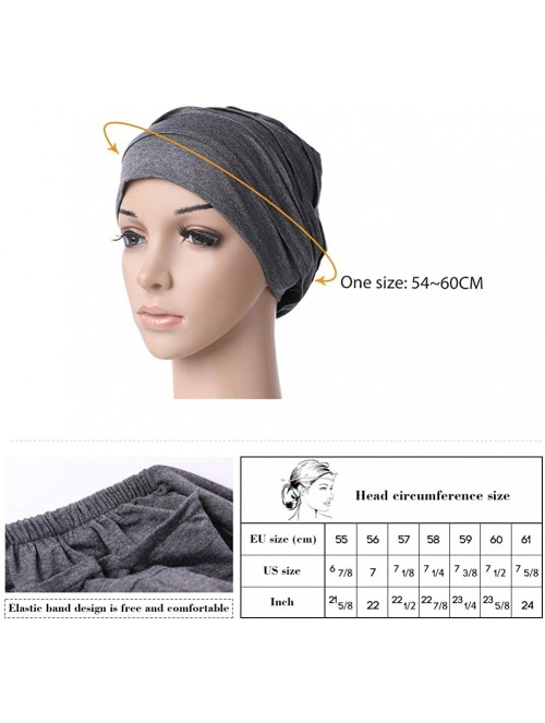 Skullies & Beanies Soft Chemo Caps Turbans Sleep Hat for Women Head Wraps Cancer Headwear Beanies Patient Hairloss 55-60cm - ...