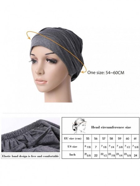 Skullies & Beanies Soft Chemo Caps Turbans Sleep Hat for Women Head Wraps Cancer Headwear Beanies Patient Hairloss 55-60cm - ...