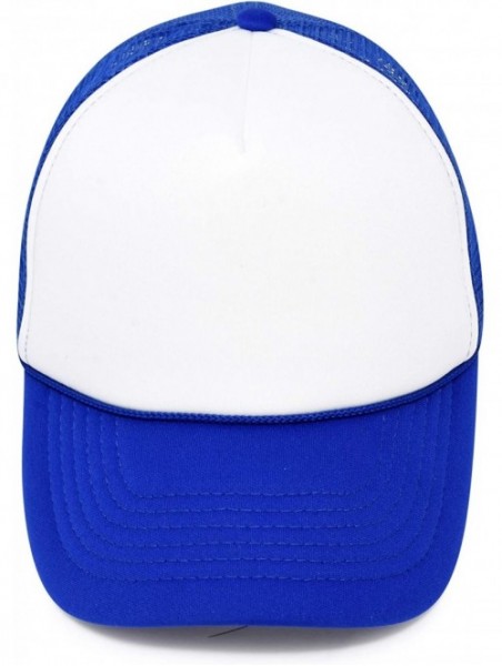 Baseball Caps Youth Mesh Trucker Cap - Adjustable Hat (S- M Sizes) - Royal Blue - CF119N21SEP $12.93