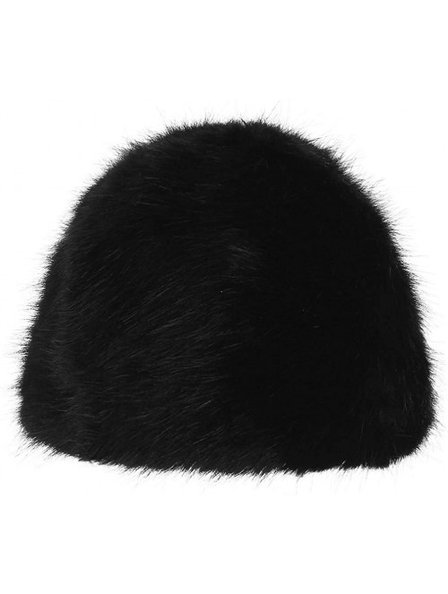 Skullies & Beanies Womens Warm Angora Beanie Skull Cap Elegant Solid Color Faux Fur Winter Fleece Beret Beanie Cap - Black - ...