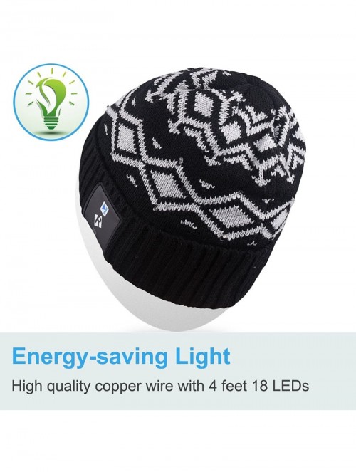 Skullies & Beanies Light Up Beanie Hat Stylish Unisex LED Knit Cap for Indoor and Outdoor - Lb004-black-string - CQ186LINE2T ...