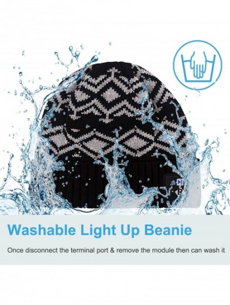 Skullies & Beanies Light Up Beanie Hat Stylish Unisex LED Knit Cap for Indoor and Outdoor - Lb004-black-string - CQ186LINE2T ...