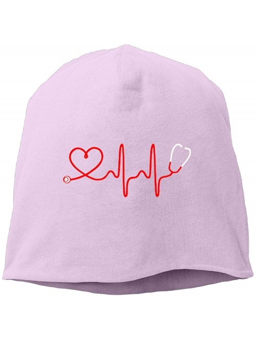 Skullies & Beanies Male Warm Beanie Cap Cool Knitted Cap Nurse Stethoscope Love - Pink - C518H85X3GT $16.46