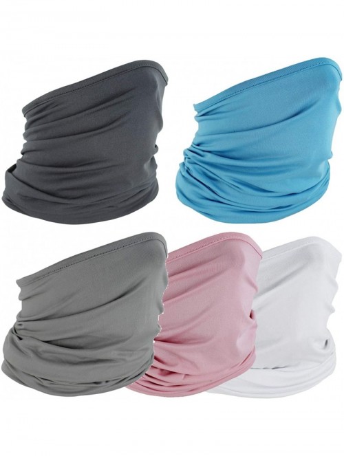 Balaclavas 5Pack Neck Gaiter Neck Scarf Breathable Balaclava UV Dust Protection for Cycling Hiking Fishing - CL197XMYE9M $25.50