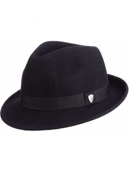 Fedoras Men's Wool Felt Hat - Black - CK113UWZKD9 $37.28