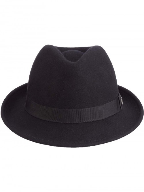 Fedoras Men's Wool Felt Hat - Black - CK113UWZKD9 $37.28