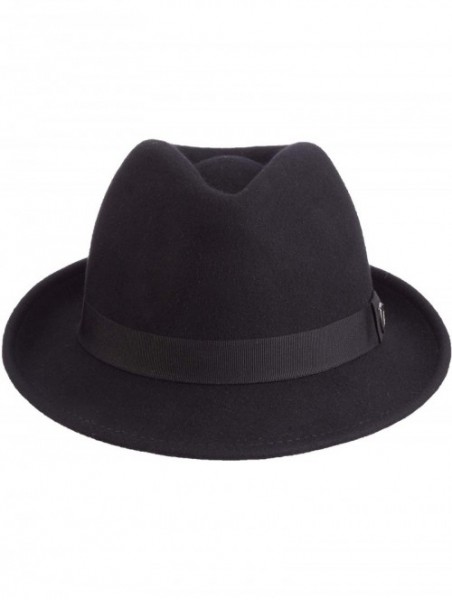 Fedoras Men's Wool Felt Hat - Black - CK113UWZKD9 $37.28