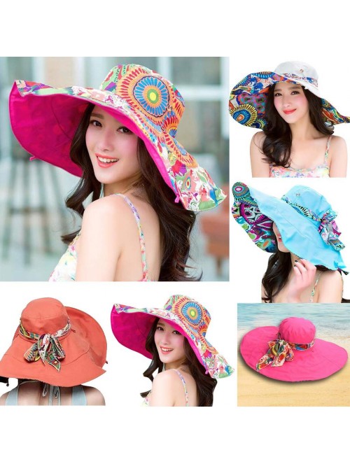 Sun Hats Sun Hats for Women Fishing Hiking Cap with Neck Flap Wide Brim Hat UPF 50+ (Hot Pink) - Hot Pink - CU18N0U0D28 $17.58