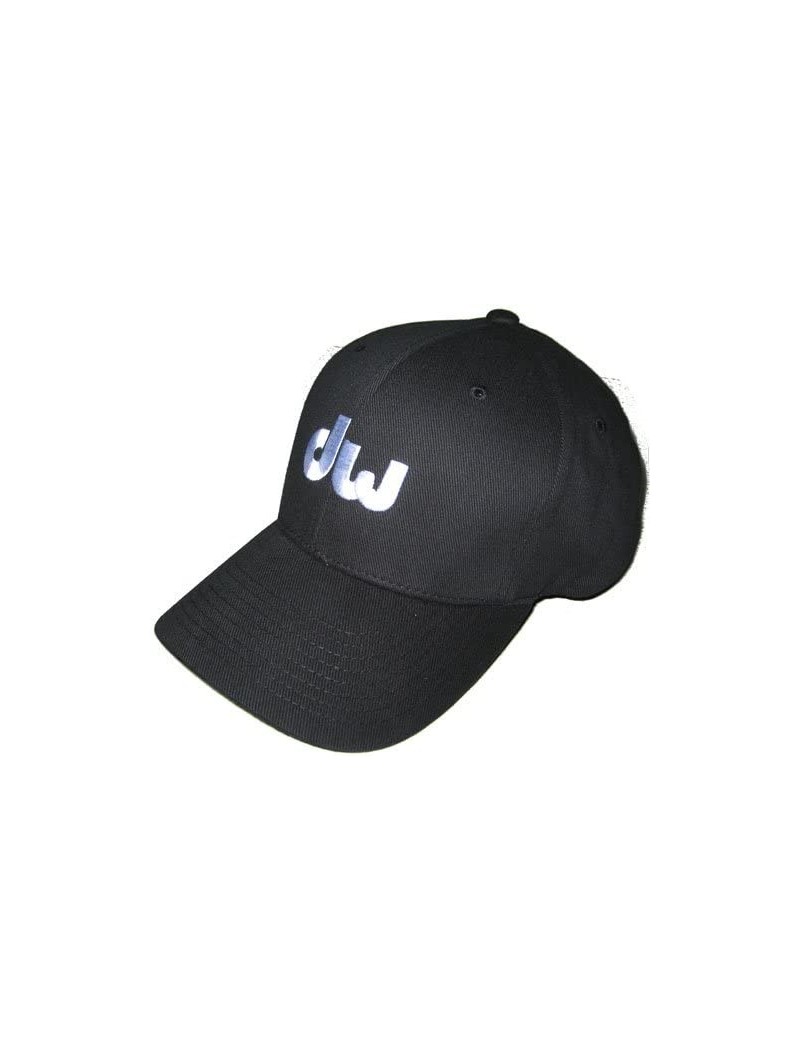 Baseball Caps DW Drum Workshop Flex Fit Hat- Black- with White Embroidered DW Logo- L/XL - C61134CZV2Z $31.51