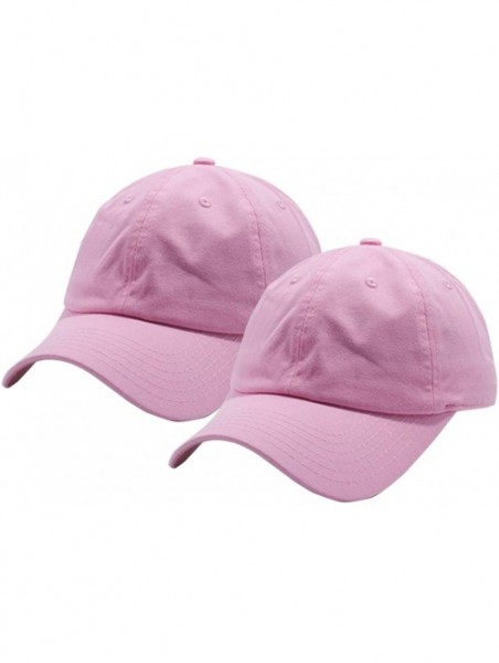 Baseball Caps Cotton Adjustable Baseball Classic Ballcap - Pink(2pcs) - CX18UQ2Y3RD $11.19