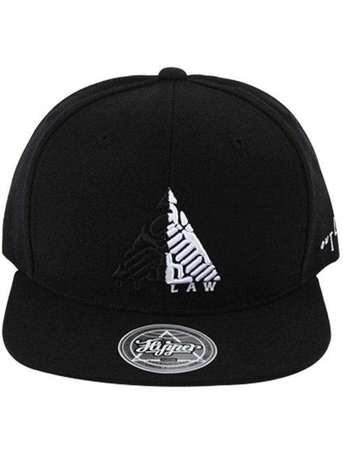 Baseball Caps Thuglife Embroidery Baseball Adjustable Snapback - Black/White Triangle Logo - CG195S7M8QH $43.60