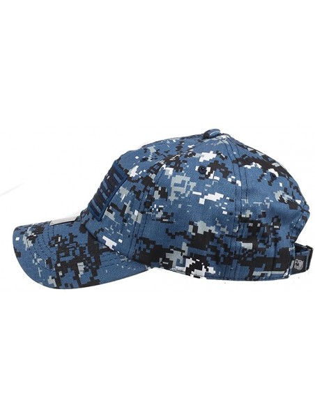 Baseball Caps US Flag Patch Tactical Style Cotton Trucker Baseball Cap Hat Army Green - Blue Camo - CQ12LOCMZBB $22.08