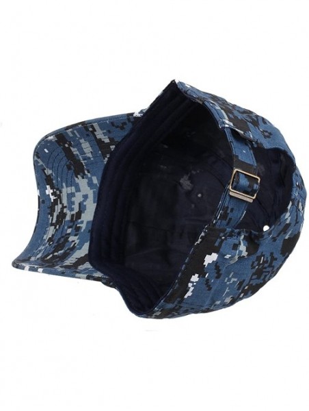 Baseball Caps US Flag Patch Tactical Style Cotton Trucker Baseball Cap Hat Army Green - Blue Camo - CQ12LOCMZBB $22.08