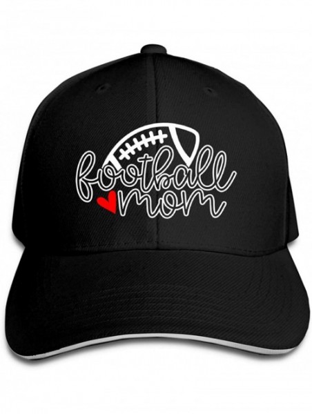 Baseball Caps Women's Cute Football Mom Baseball Cap Adjustable Funny Trucker Hat - Cute Football Mom Black - CO18XK9DS0K $10.66