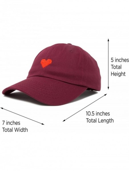 Baseball Caps Pixel Heart Hat Womens Dad Hats Cotton Caps Embroidered Valentines - Maroon - CX18LGSEK5L $17.62