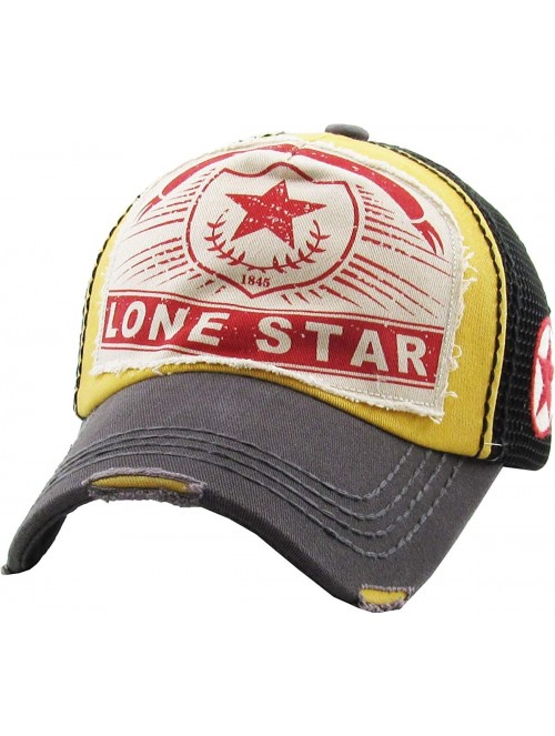 Baseball Caps Lonestar Collection Big T Western Dallas Houston Hats Vintage Distressed Baseball Cap Dad Hat Adjustable - CQ12...