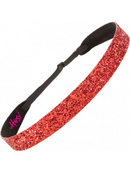 Headbands Women's Adjustable NO Slip Wide Bling Glitter Headband - Red - C91864N6LTL $13.80