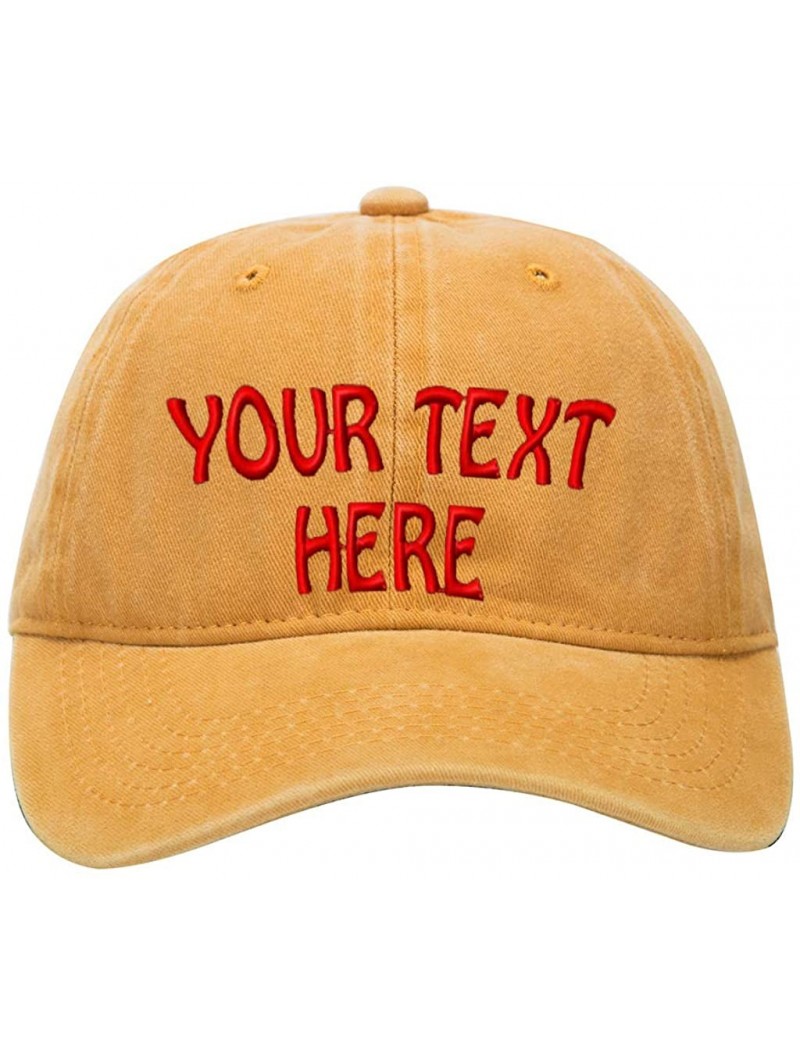 Baseball Caps Custom Denim Hat Embroidered Men Women Personalized Text Name Baseball Cap - Yellow - CV18GAASCH7 $20.46