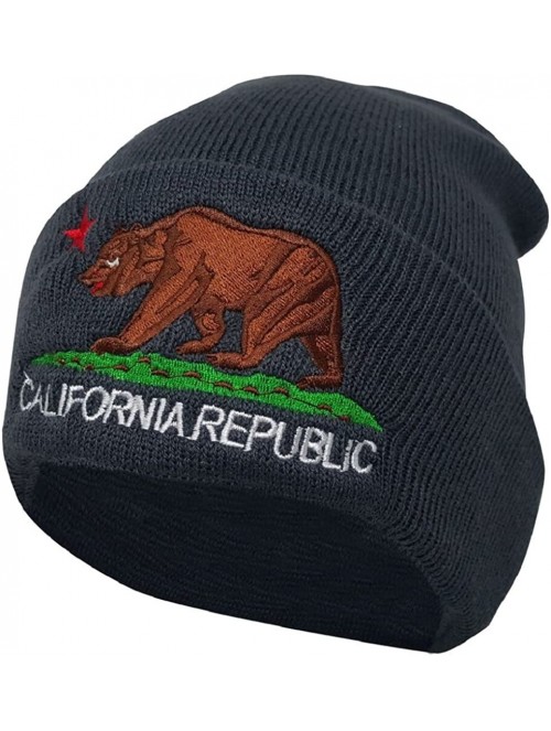 Skullies & Beanies Unisex California Republic Bear Cuffed Beanie Knit Hat Cap (One Size-) - Grey/Brown - C3186URMRTG $10.87