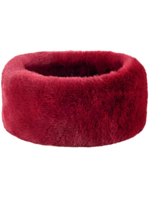 Cold Weather Headbands Womens Faux Fur Ear Warmer - Soft Velvet Fur - Chic Winter Headband - Maroon Rabbit - C618AUZCXMH $23.56