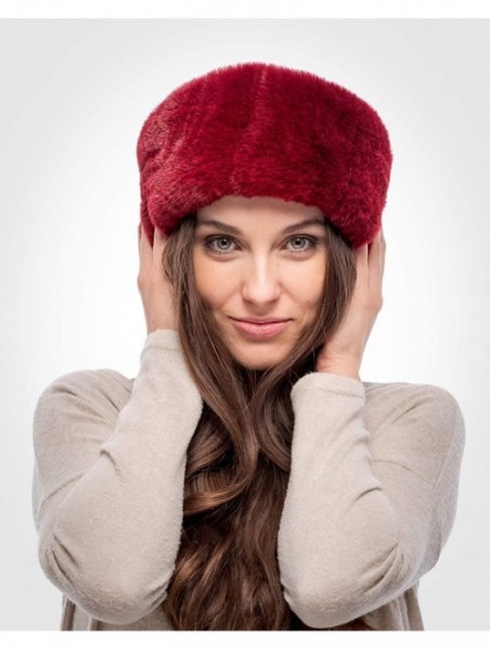 Cold Weather Headbands Womens Faux Fur Ear Warmer - Soft Velvet Fur - Chic Winter Headband - Maroon Rabbit - C618AUZCXMH $23.56