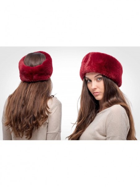 Cold Weather Headbands Womens Faux Fur Ear Warmer - Soft Velvet Fur - Chic Winter Headband - Maroon Rabbit - C618AUZCXMH $23.56