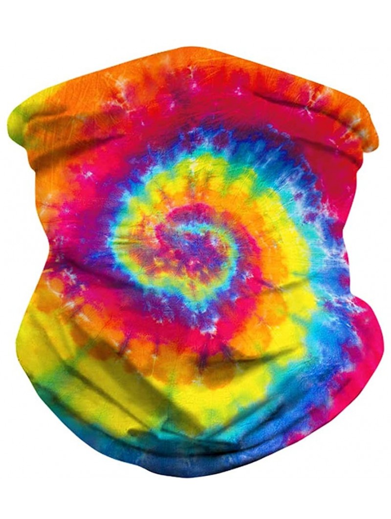 Balaclavas Seamless Bandanas Balaclava Face Mask Neck Gaiter Tie Dye Print for Men Women - Colorful Vortex Tie Dye - CJ197W0Y...