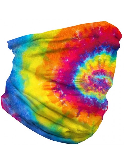 Balaclavas Seamless Bandanas Balaclava Face Mask Neck Gaiter Tie Dye Print for Men Women - Colorful Vortex Tie Dye - CJ197W0Y...