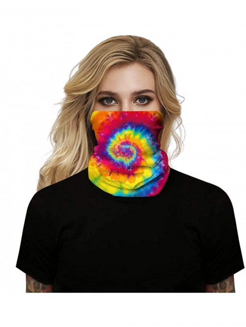 Balaclavas Seamless Bandanas Balaclava Face Mask Neck Gaiter Tie Dye Print for Men Women - Colorful Vortex Tie Dye - CJ197W0Y...