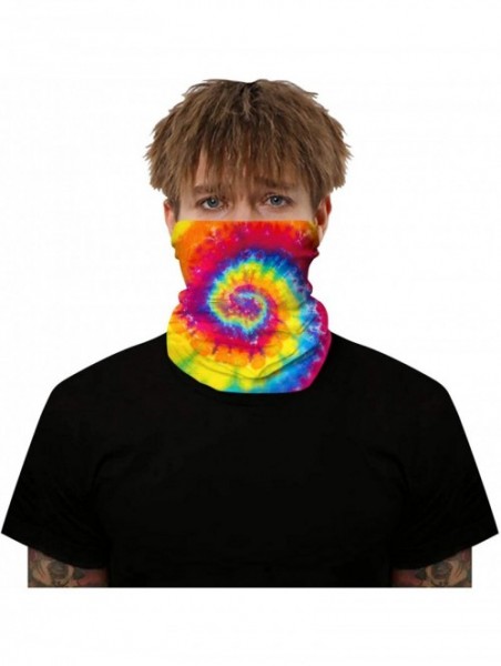 Balaclavas Seamless Bandanas Balaclava Face Mask Neck Gaiter Tie Dye Print for Men Women - Colorful Vortex Tie Dye - CJ197W0Y...