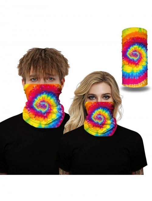 Balaclavas Seamless Bandanas Balaclava Face Mask Neck Gaiter Tie Dye Print for Men Women - Colorful Vortex Tie Dye - CJ197W0Y...